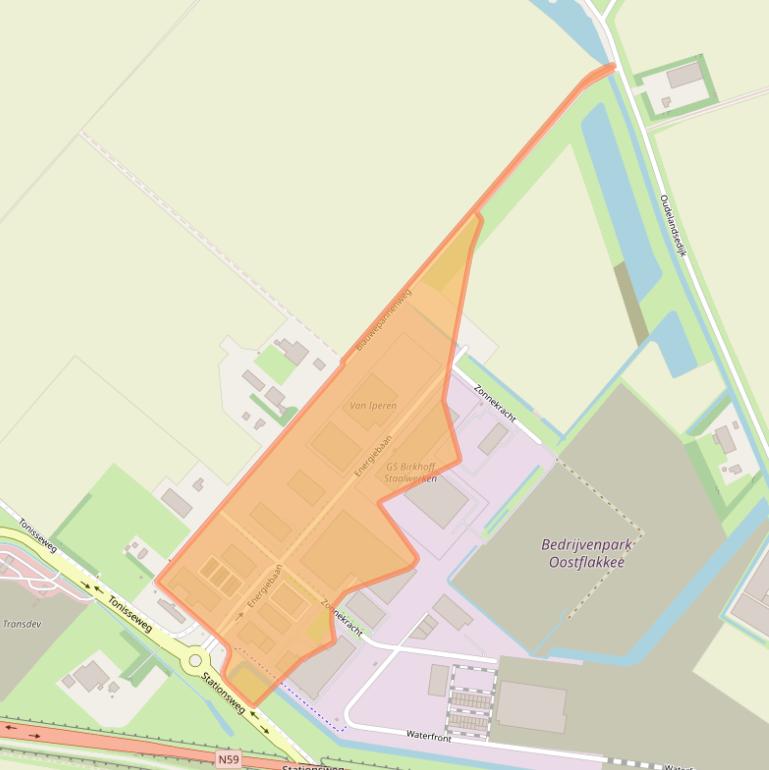 Kaart van postcodegebied 3255SB.