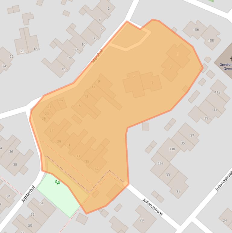 Kaart van postcodegebied 3255TC.