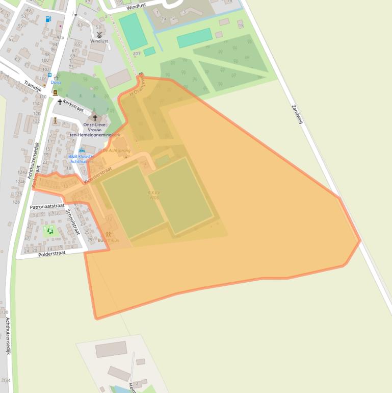 Kaart van postcodegebied 3256AH.