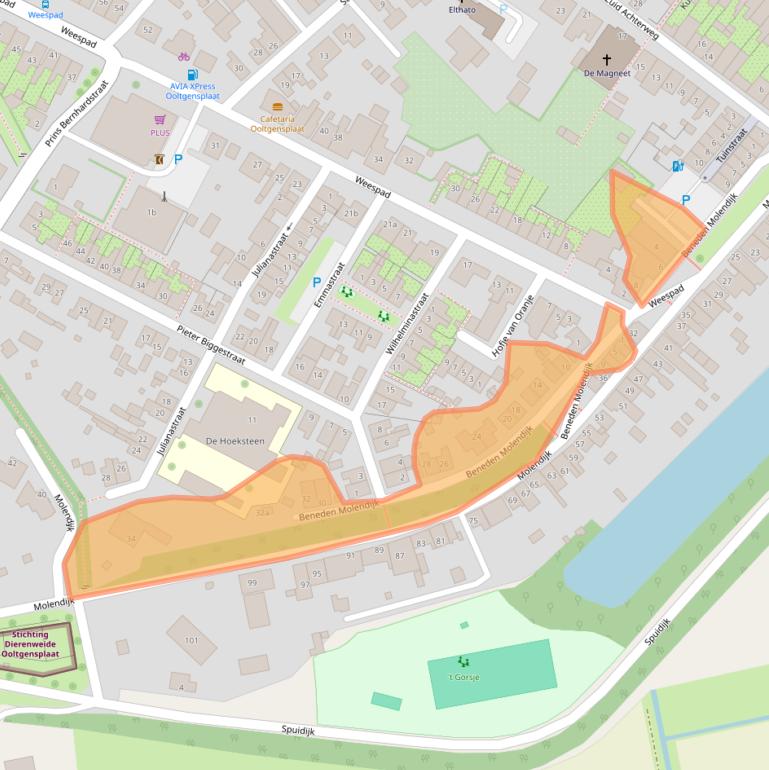 Kaart van postcodegebied 3257AA.