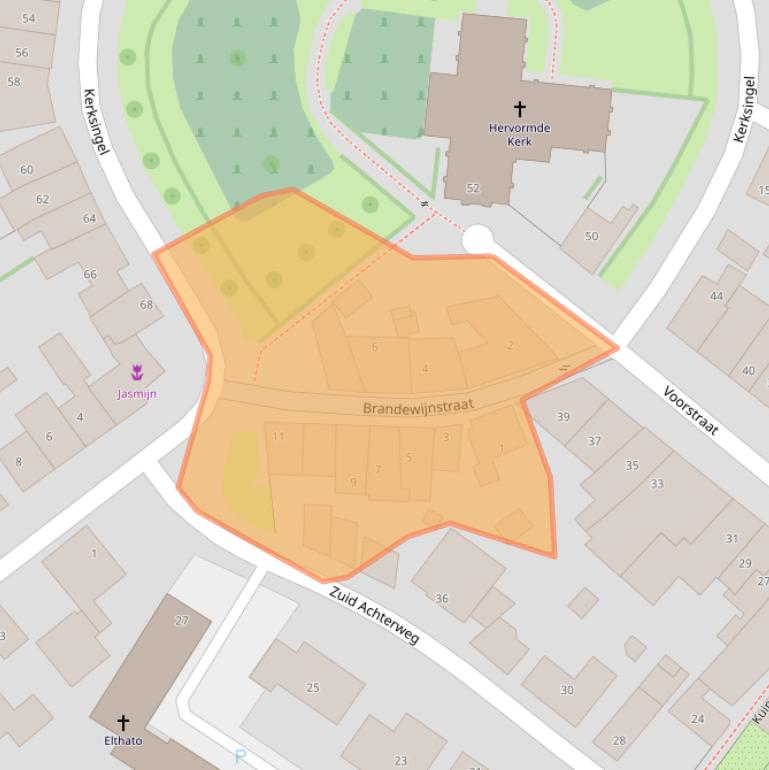 Kaart van postcodegebied 3257AB.