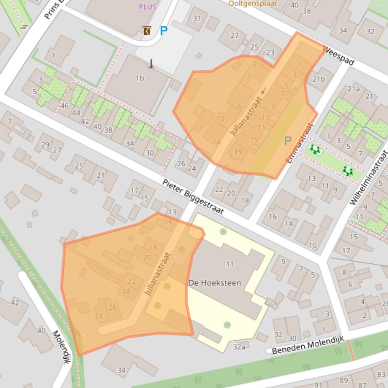 Kaart van postcodegebied 3257AE.