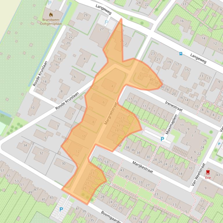 Kaart van postcodegebied 3257AJ.