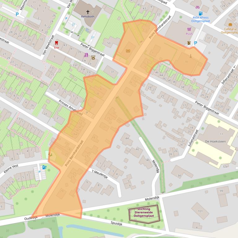 Kaart van postcodegebied 3257AT.