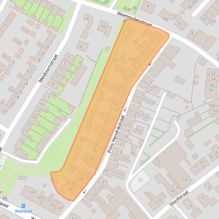 Kaart van postcodegebied 3257AW.