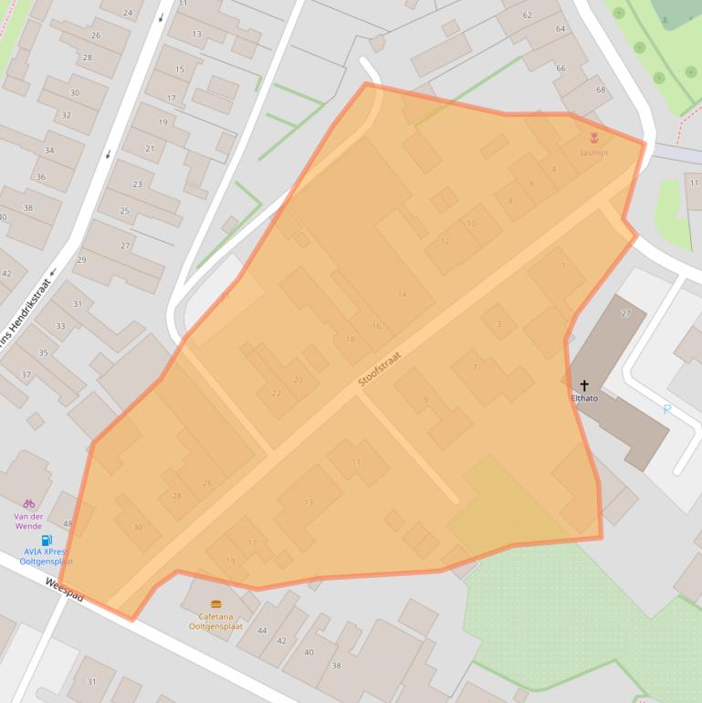 Kaart van postcodegebied 3257AZ.