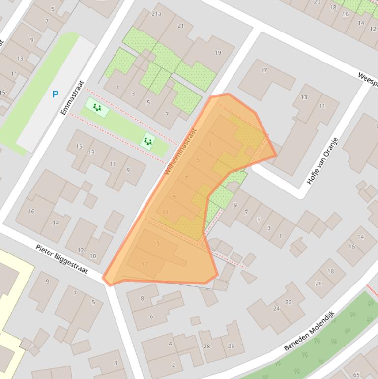 Kaart van postcodegebied 3257BE.