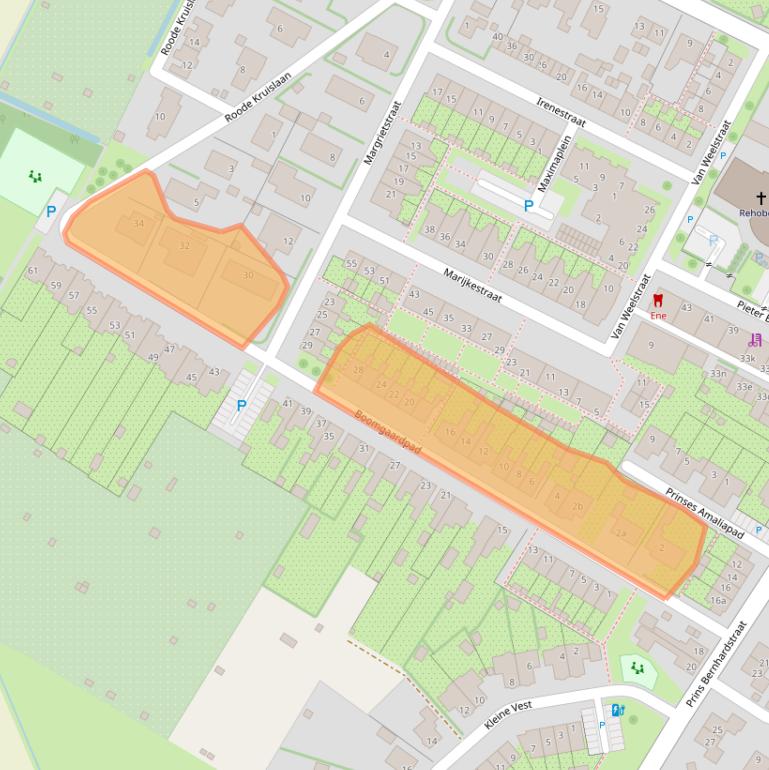 Kaart van postcodegebied 3257KB.