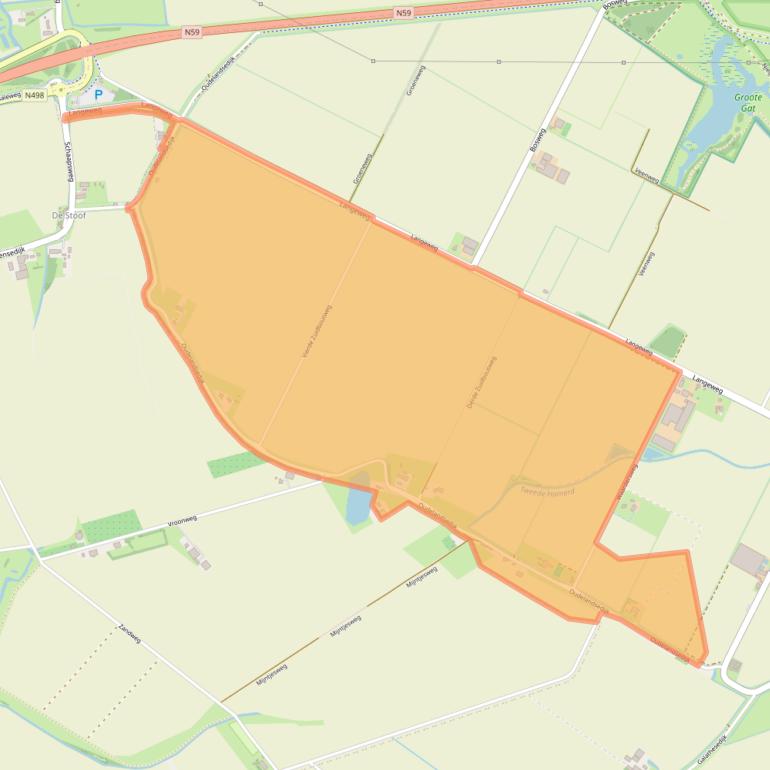 Kaart van postcodegebied 3257KE.