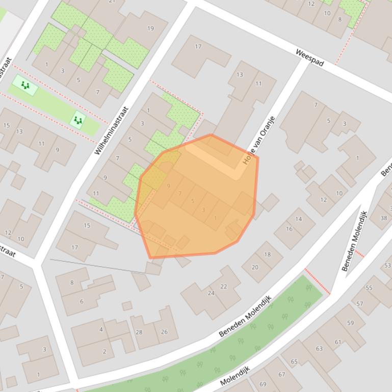 Kaart van postcodegebied 3257KM.