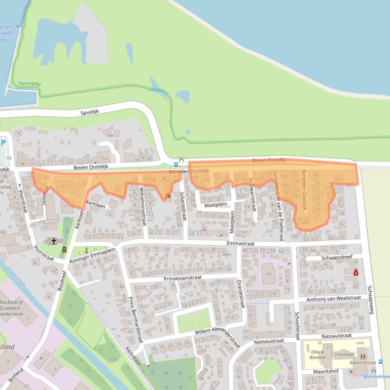 Kaart van postcodegebied 3258AB.