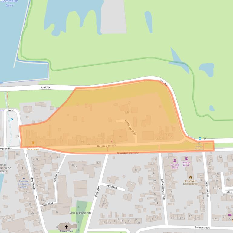 Kaart van postcodegebied 3258AD.