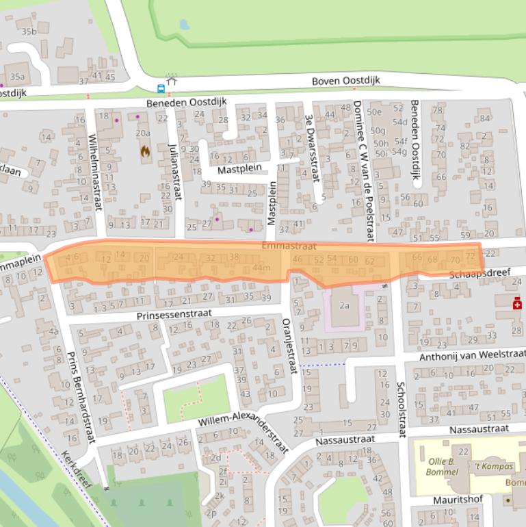 Kaart van postcodegebied 3258AH.