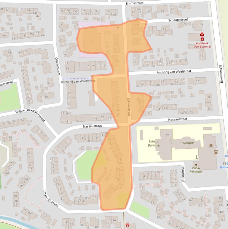 Kaart van postcodegebied 3258AX.