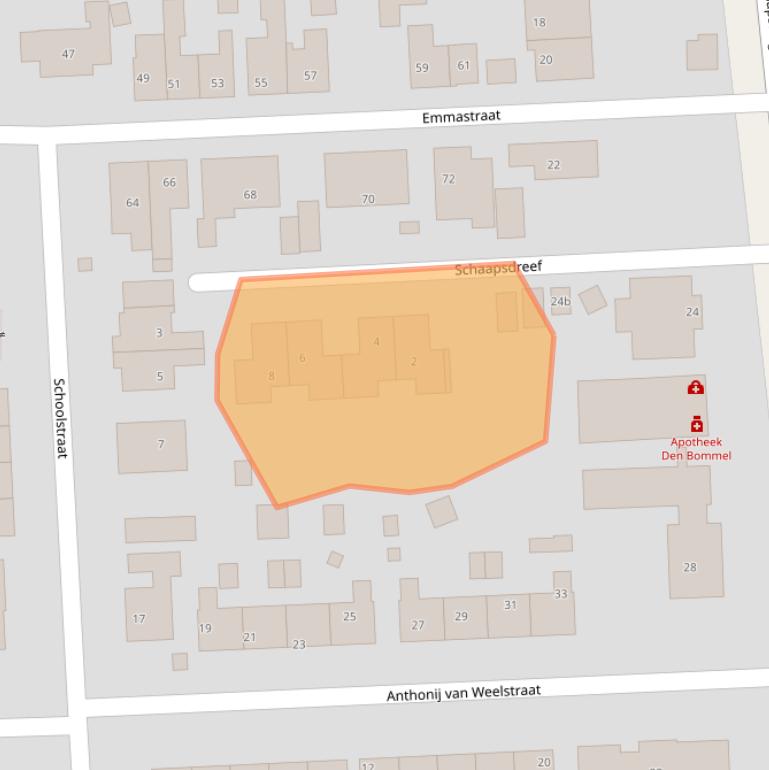 Kaart van postcodegebied 3258CA.