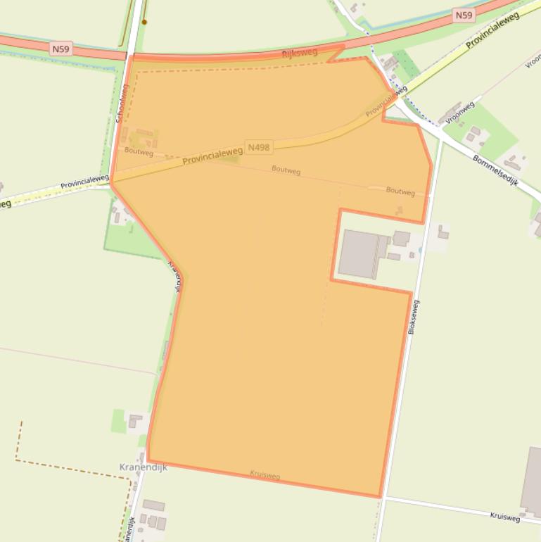 Kaart van postcodegebied 3258LC.