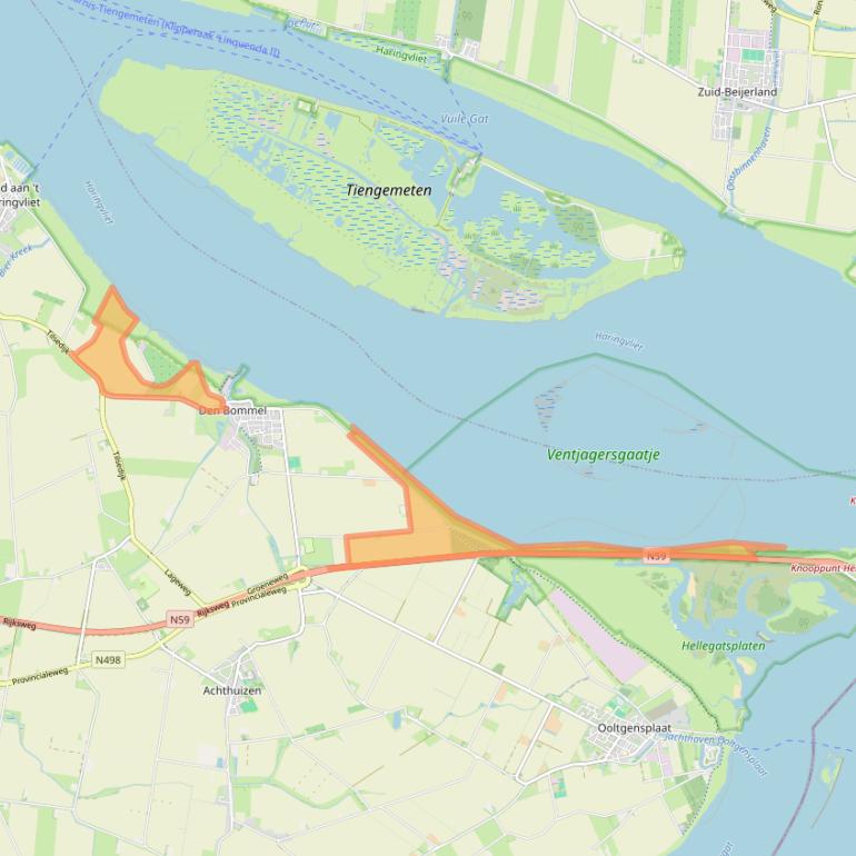 Kaart van postcodegebied 3258LM.