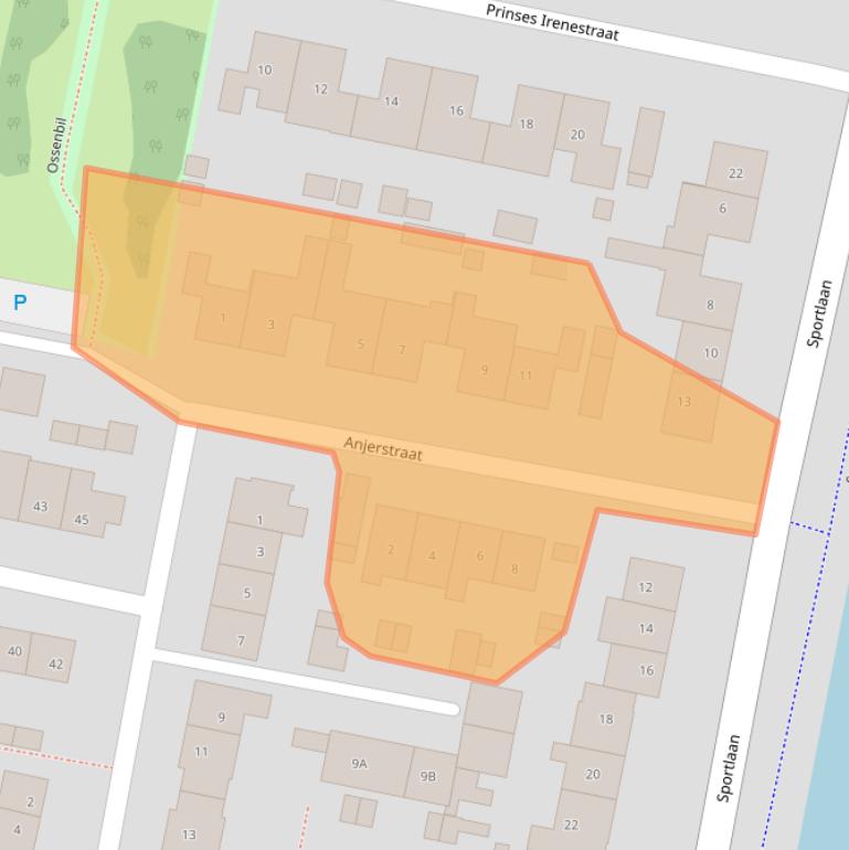 Kaart van postcodegebied 3261AA.