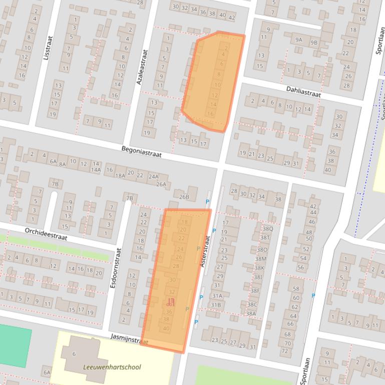 Kaart van postcodegebied 3261AD.