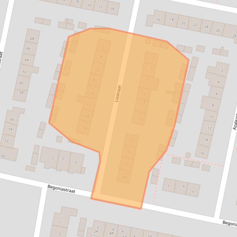 Kaart van postcodegebied 3261AM.