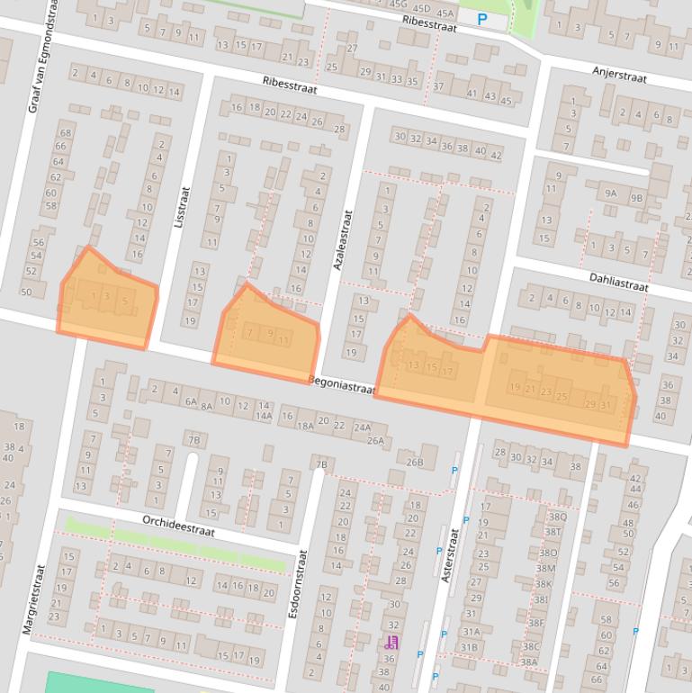 Kaart van postcodegebied 3261BA.