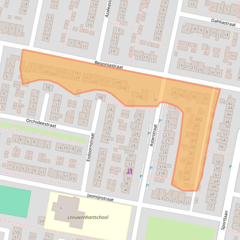 Kaart van postcodegebied 3261BB.