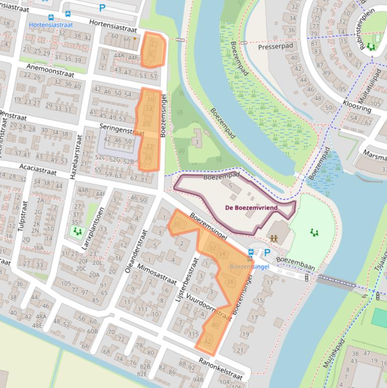 Kaart van postcodegebied 3261BD.