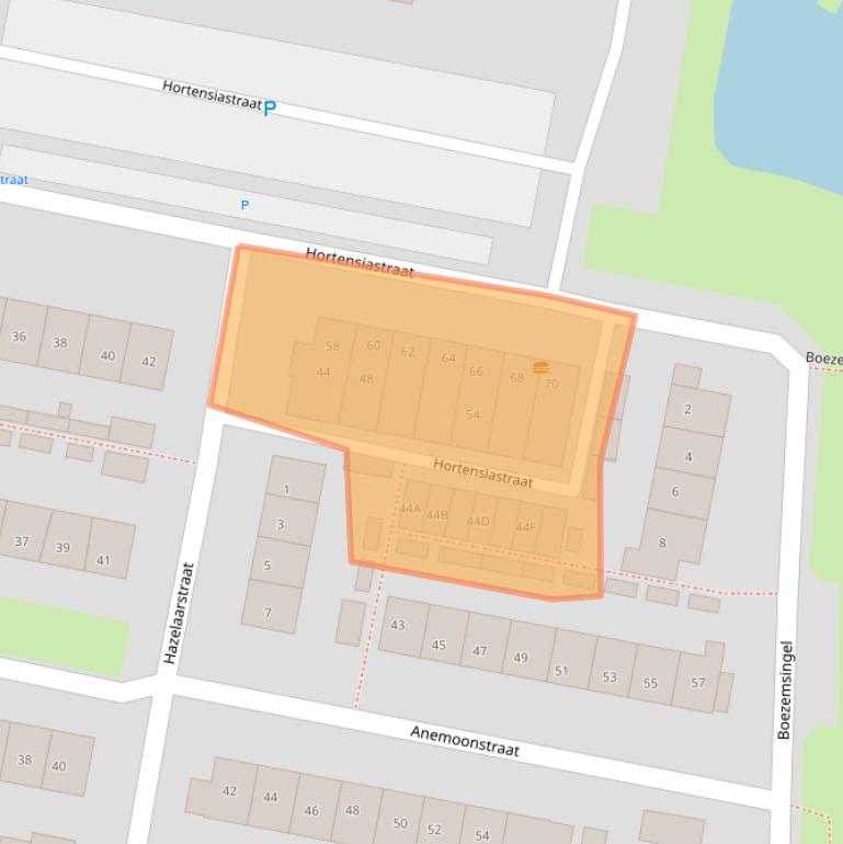 Kaart van postcodegebied 3261BJ.