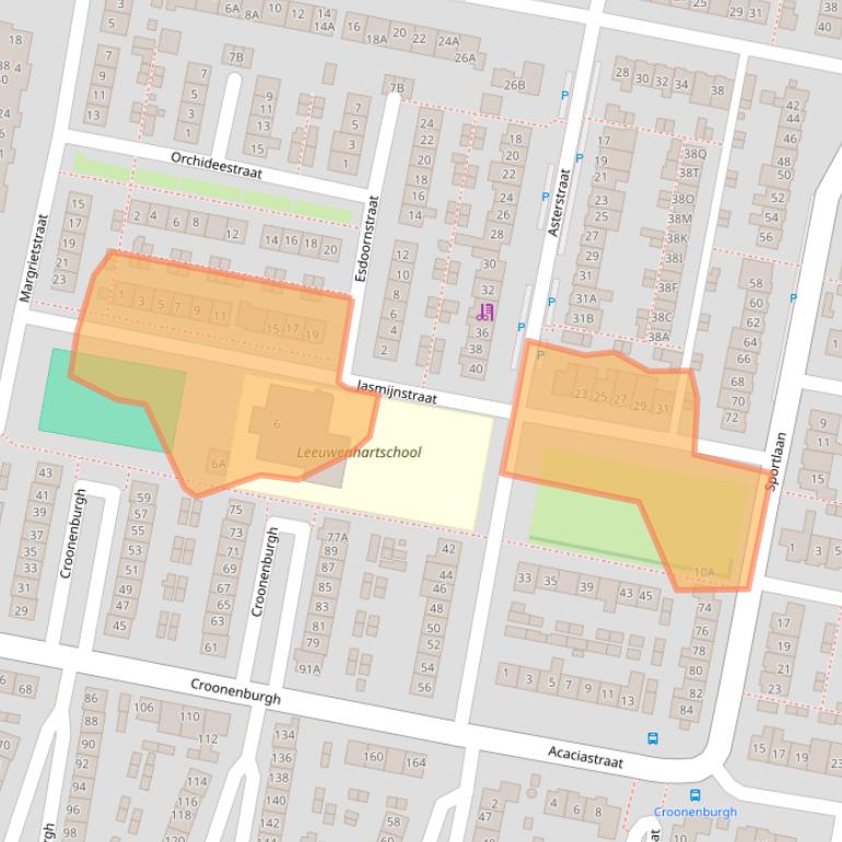 Kaart van postcodegebied 3261BK.