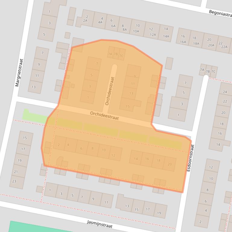 Kaart van postcodegebied 3261BP.