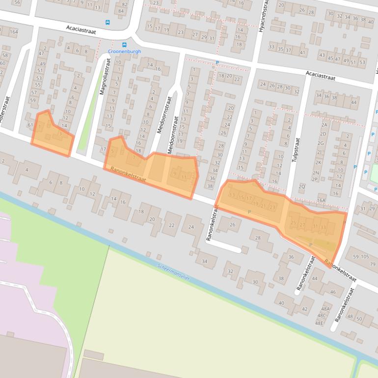 Kaart van postcodegebied 3261BR.