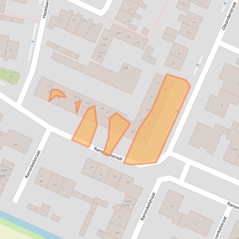 Kaart van postcodegebied 3261BS.