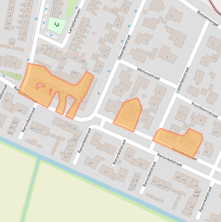 Kaart van postcodegebied 3261BT.