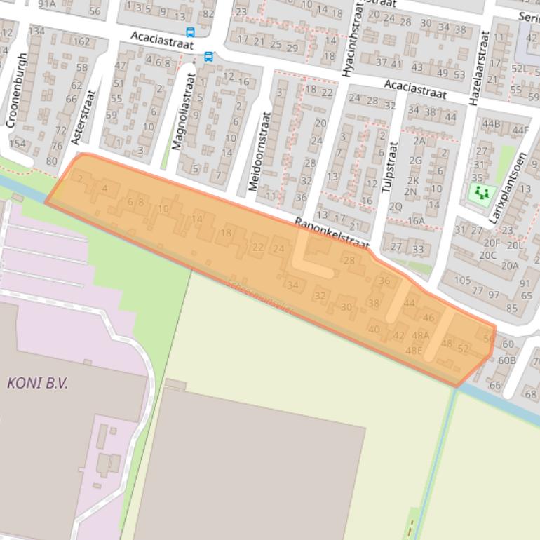 Kaart van postcodegebied 3261BV.