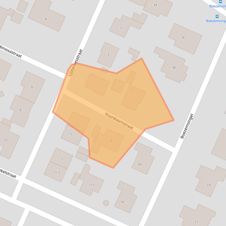 Kaart van postcodegebied 3261BX.