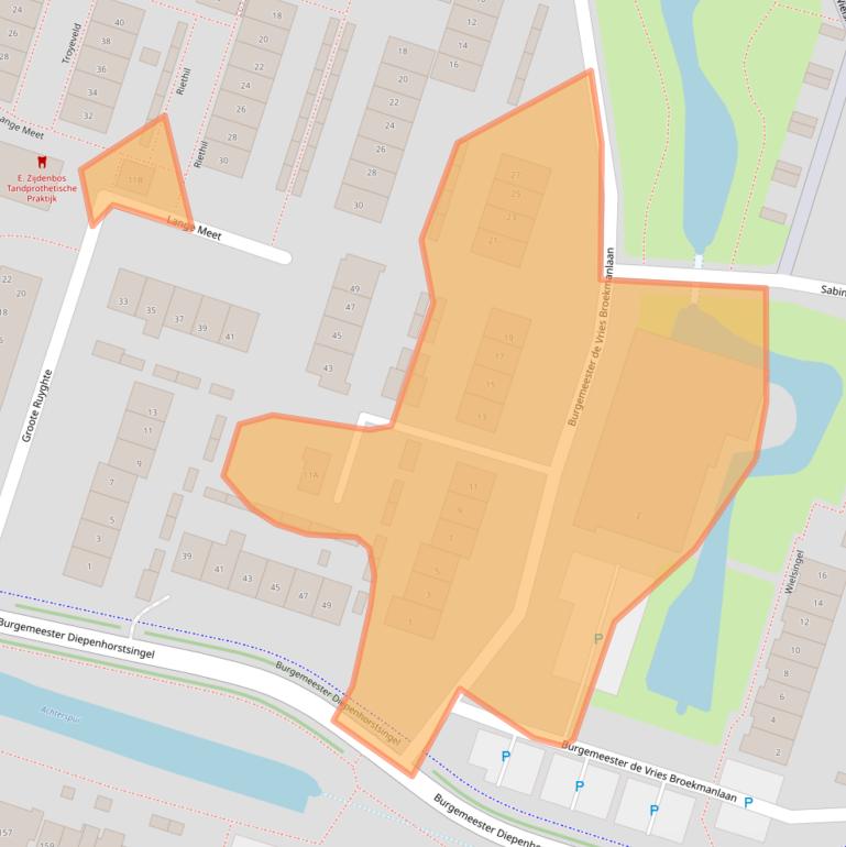 Kaart van postcodegebied 3261EC.