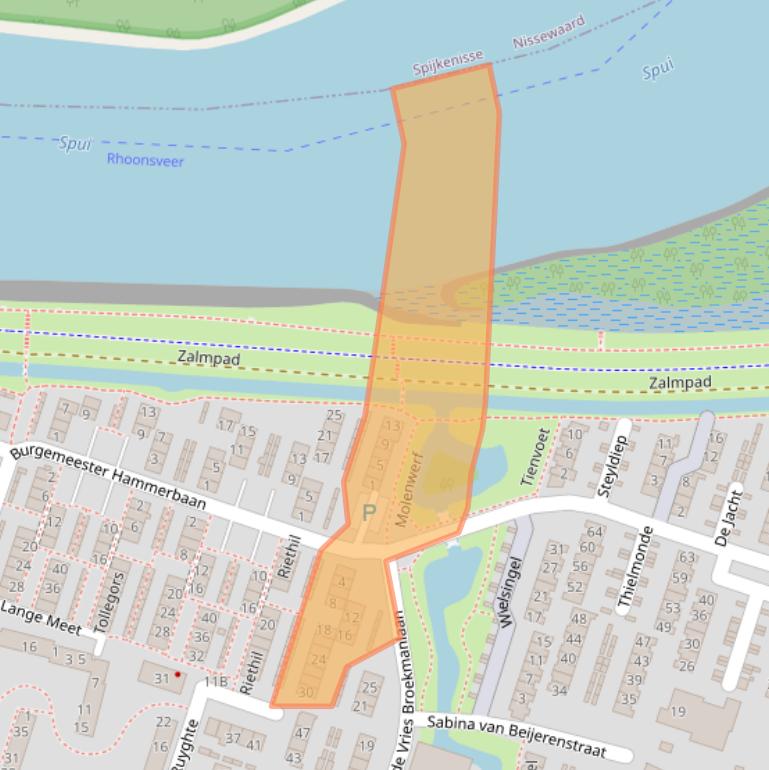 Kaart van postcodegebied 3261EL.