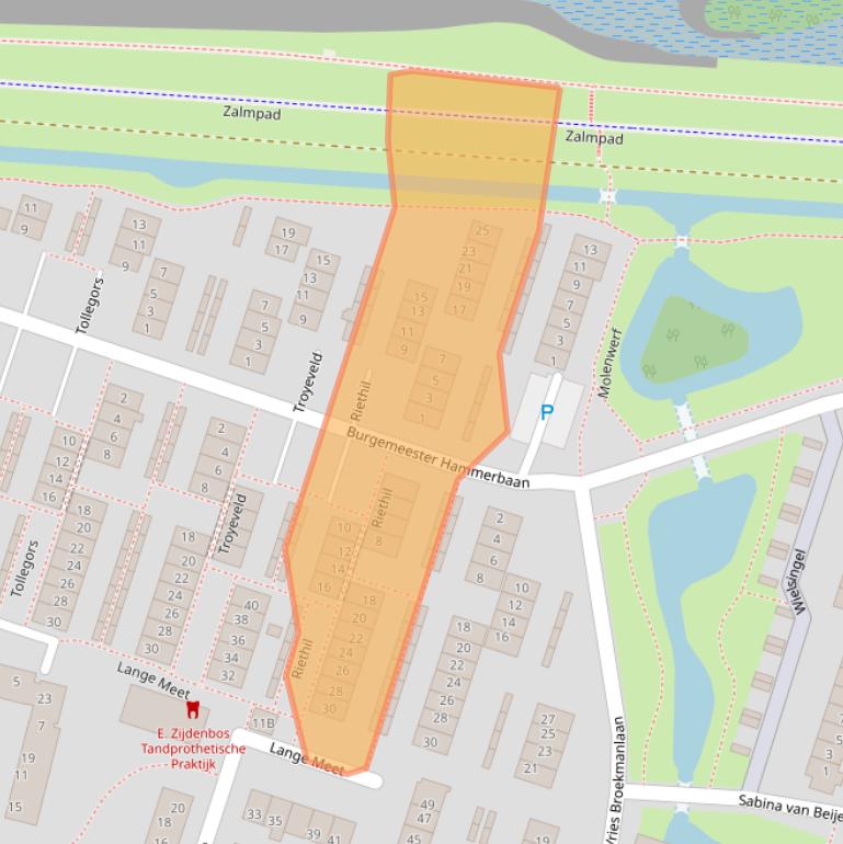 Kaart van postcodegebied 3261EM.