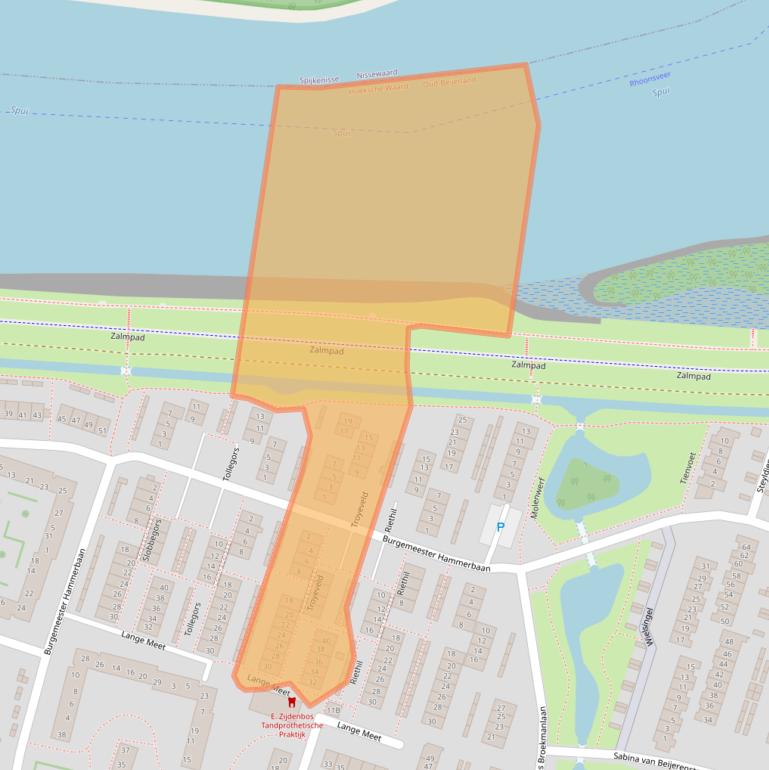 Kaart van postcodegebied 3261ER.