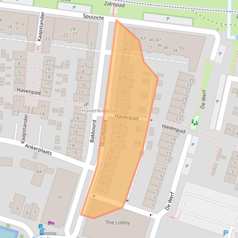 Kaart van postcodegebied 3261EW.