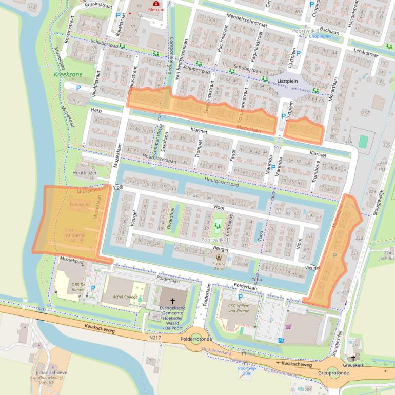 Kaart van postcodegebied 3261GA.