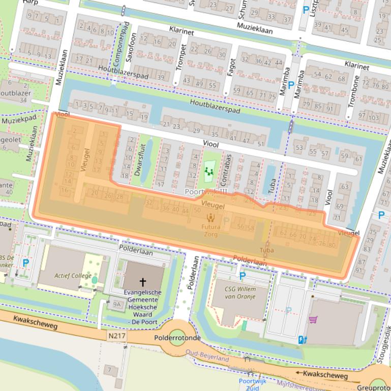 Kaart van postcodegebied 3261GH.