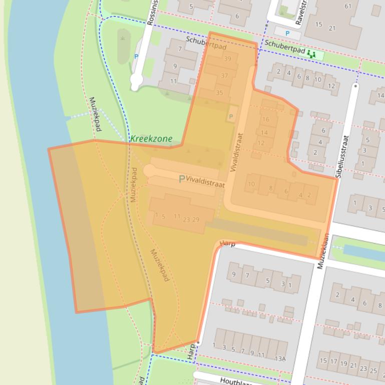 Kaart van postcodegebied 3261JD.