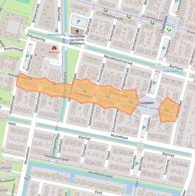 Kaart van postcodegebied 3261JJ.