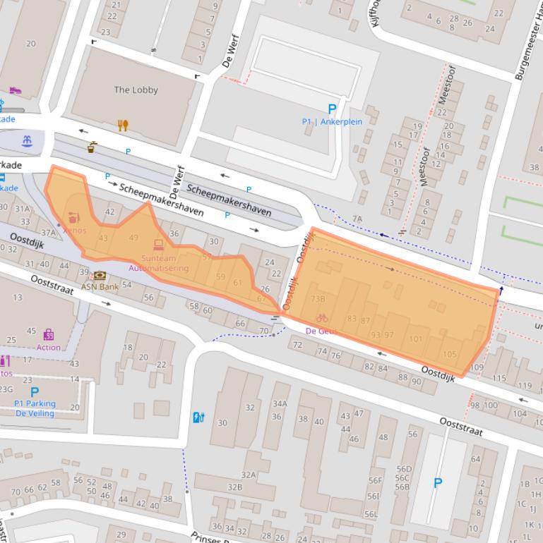 Kaart van postcodegebied 3261KC.