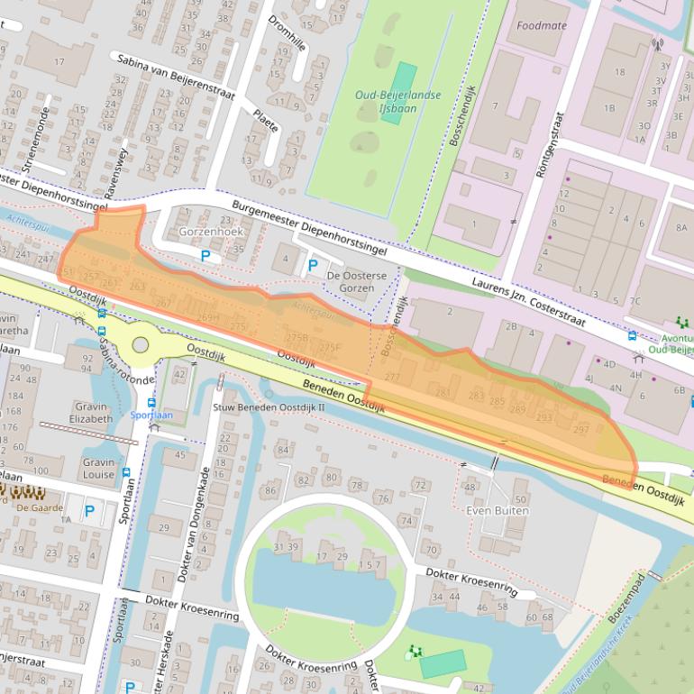 Kaart van postcodegebied 3261KG.
