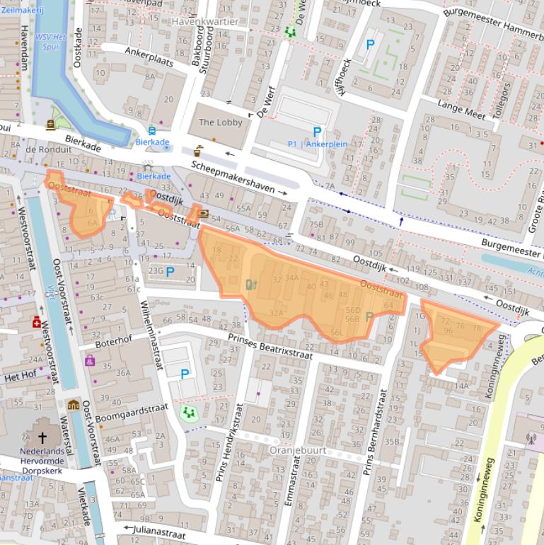 Kaart van postcodegebied 3261KM.