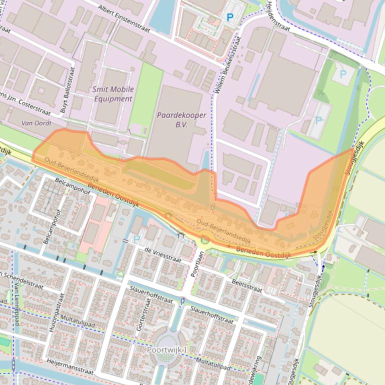 Kaart van postcodegebied 3261KT.