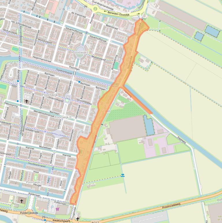 Kaart van postcodegebied 3261KV.