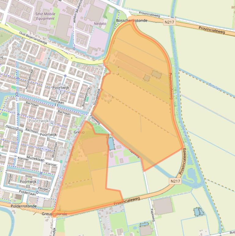 Kaart van postcodegebied 3261KW.